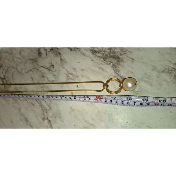 Anne Klein Vintage Faux Pearl Earrings and Pendant Necklace Gold Tone - Picture 11 of 11